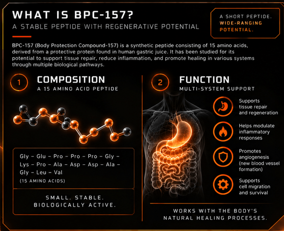 BPC-157 Composition and Function Diagram